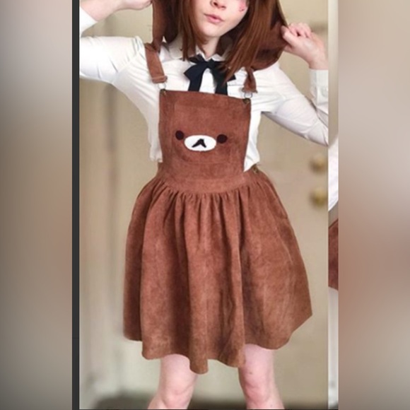 Kawaii Rilakkuma Jumpsuit Dress Cute Bear Overall Skirt, Medium - Picture 1 of 7